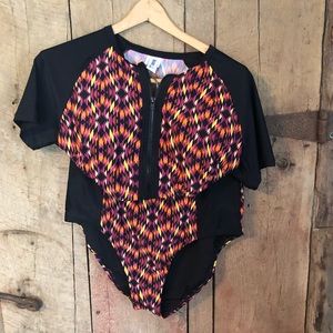 Awesome sporty Always for Me plus size 2 piece rash guard swimming suit, 16